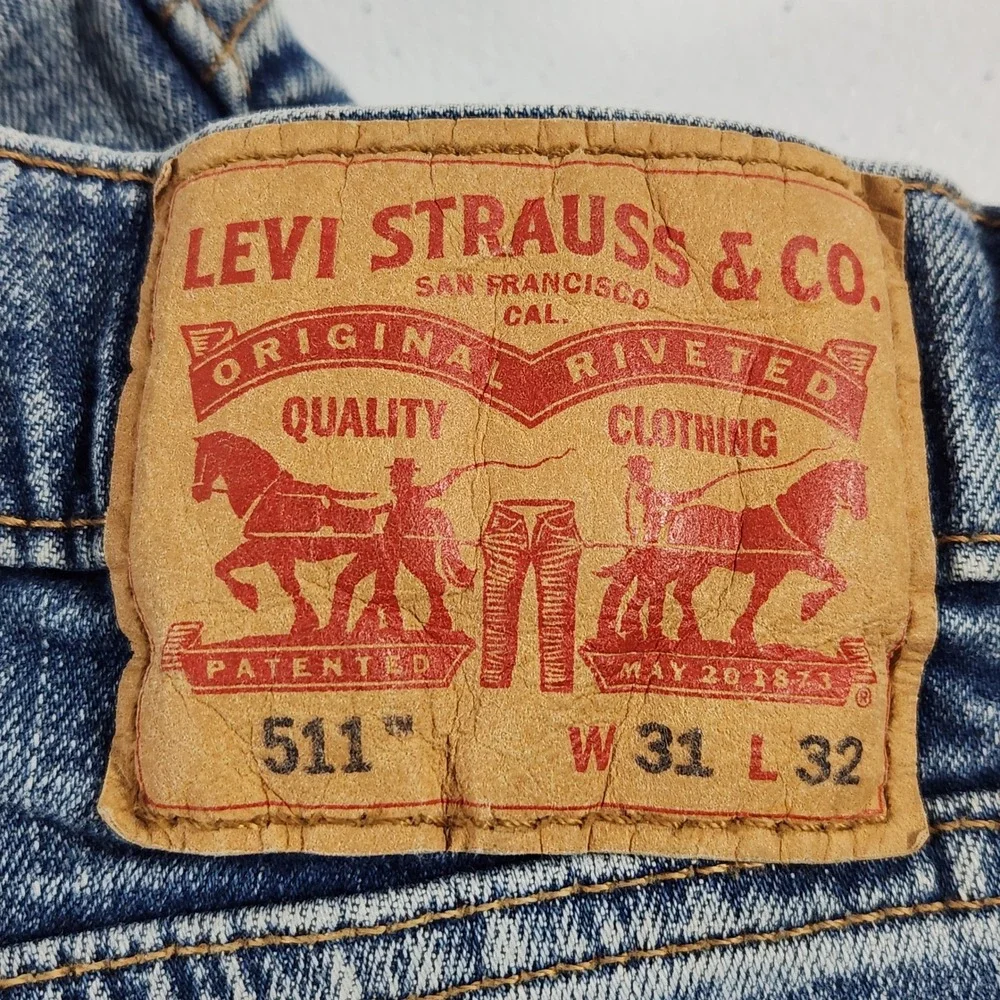 Levis‎ 511 Slim Fit Jeans Mens 31x32 Medium Wash Blue Denim 04511-1907